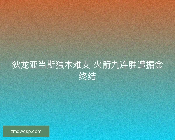 狄龙亚当斯独木难支 火箭九连胜遭掘金终结 狄龙亚当斯独木难支 火箭九连胜遭掘金终结