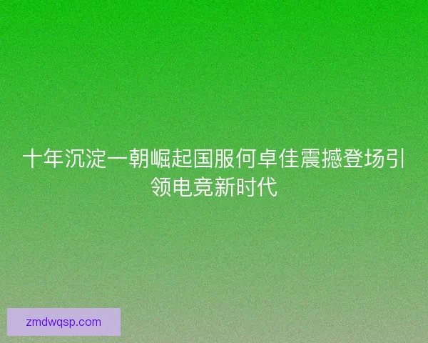 十年沉淀一朝崛起国服何卓佳震撼登场引领电竞新时代